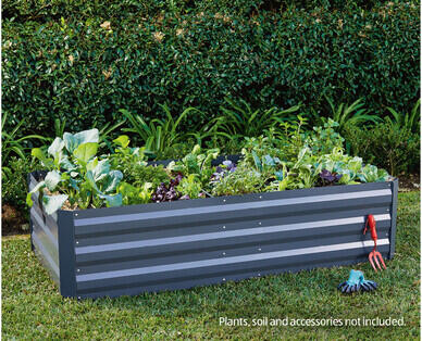 Large Metal Garden Bed Grey