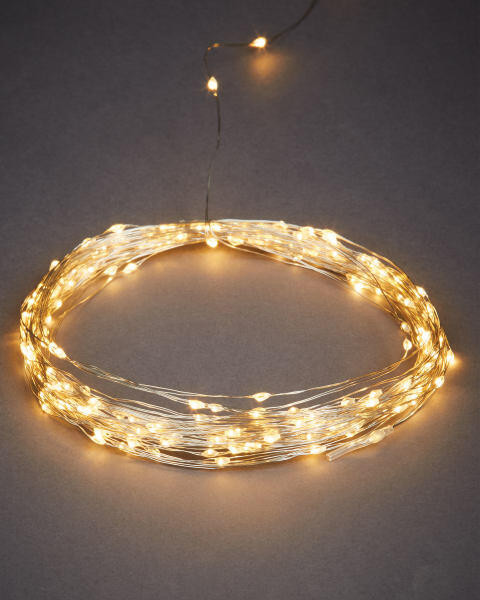 200 Silver Effect Wire Solar Lights
