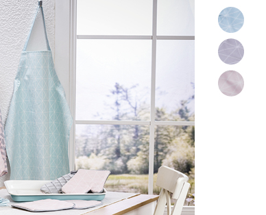 MY LIVING STYLE Pastell-Küchenschürze/-Topflappen-Set
