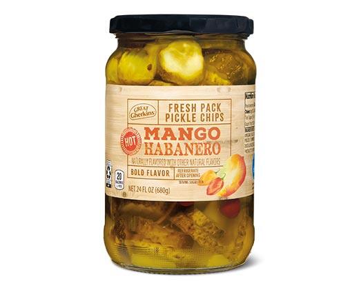 Great Gherkins Mango Habanero or Spicy Maple Bourbon Pickle Chips