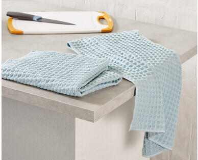 Waffle Microfibre Tea Towel 2pk