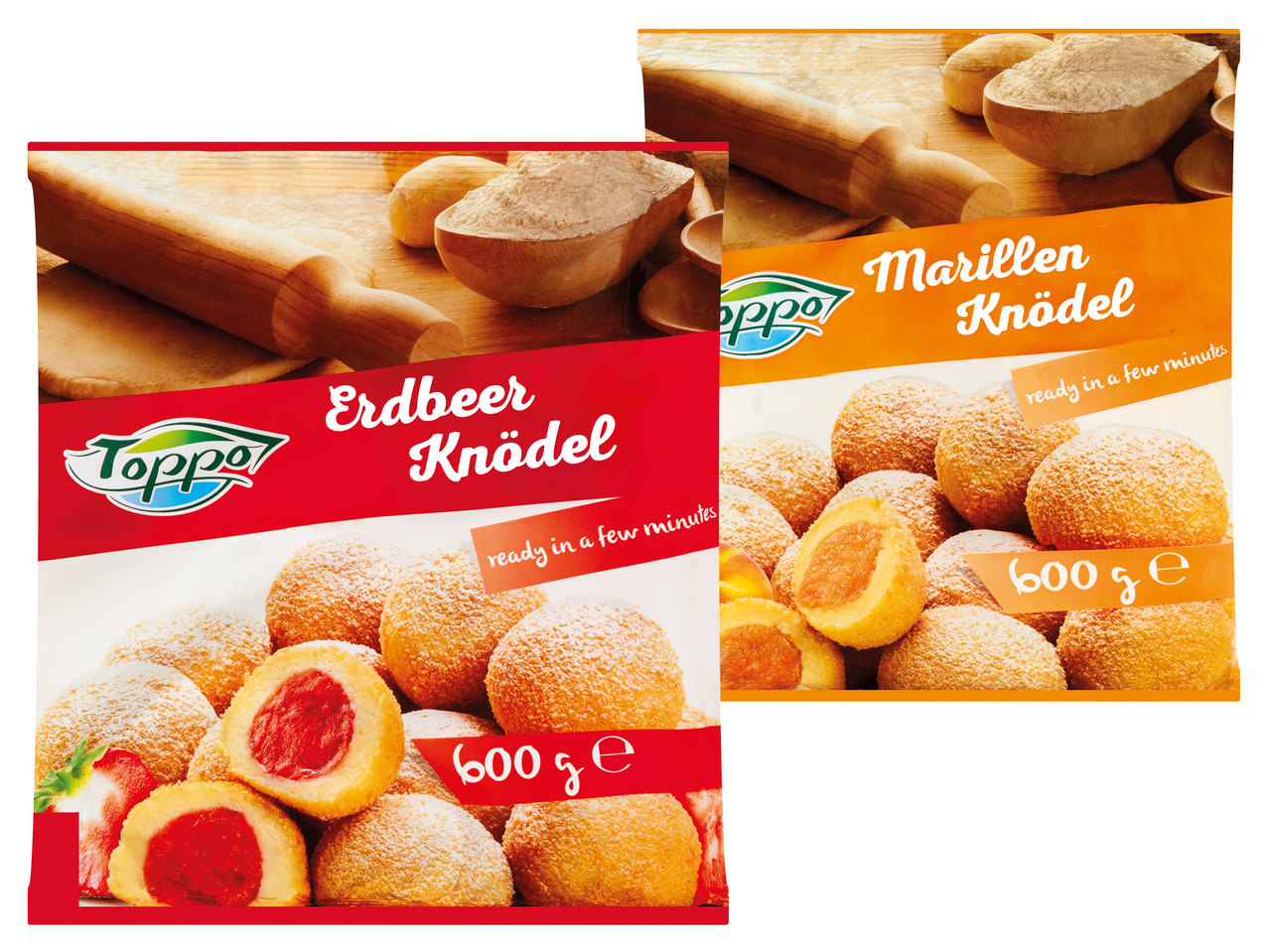 TOPPO Knödel mit Erdbeer- oder Marillenfüllung