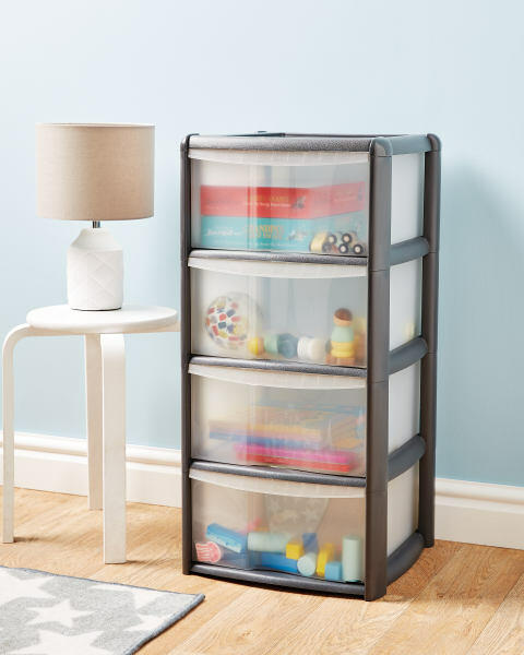 4 Drawer Plastic Storage Tower