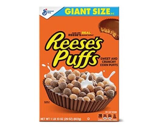 General Mills 
 Lucky Charms or Reese's Peanut Butter Puffs