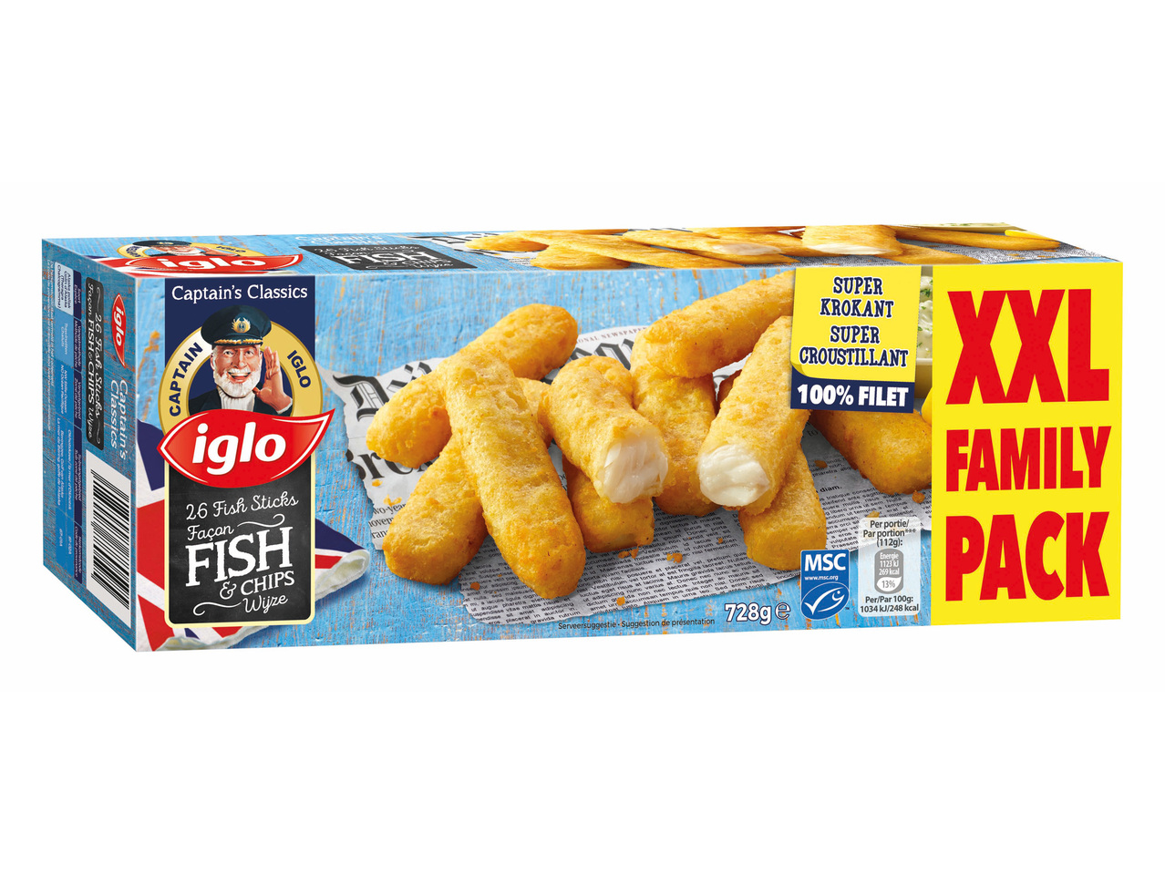 Fishsticks 'fish & chips' XXL