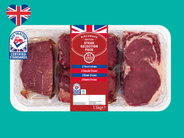 Birchwood British Beef 21-Day Matured Steak Selection Pack