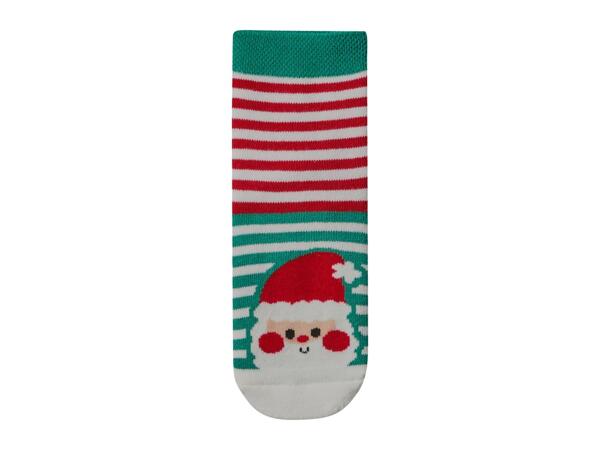 Lupilu Younger Kids' Grey & Striped Christmas Thermal Socks - 2 Pairs