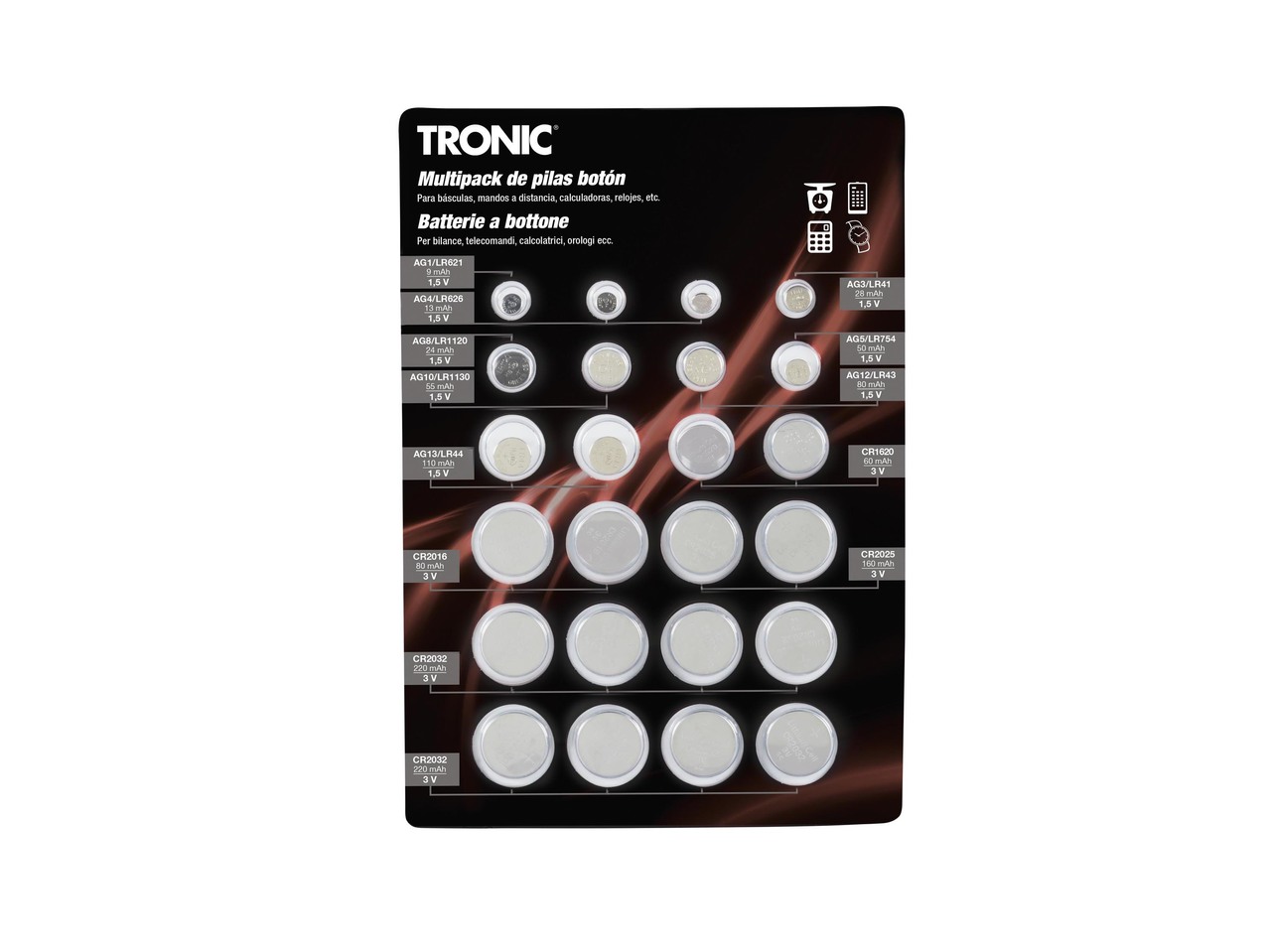 Button Cell Battery Multipack, 24 pieces