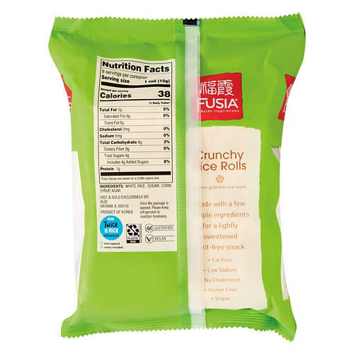 Gluten Free Sweet Crunchy Rice Rolls, 8 count