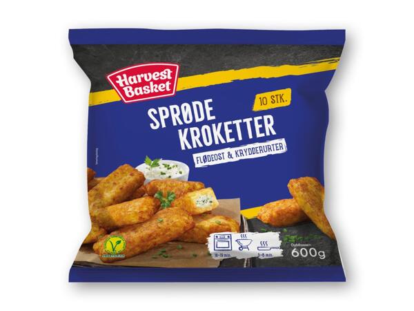 HARVEST BASKET Kartoffelkroketter med fyld, pommes frites med coating eller rodfrugtfritter
