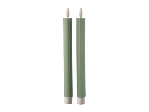 Livarno Home LED Real Wax Candles - 2 Pack - Green