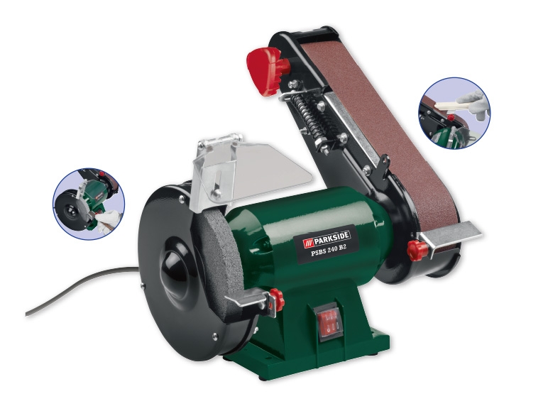 Parkside 240W Bench Grinder with Belt Sander