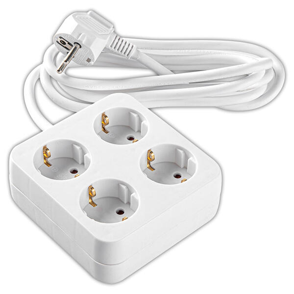 4-fach-Steckdose quadratisch