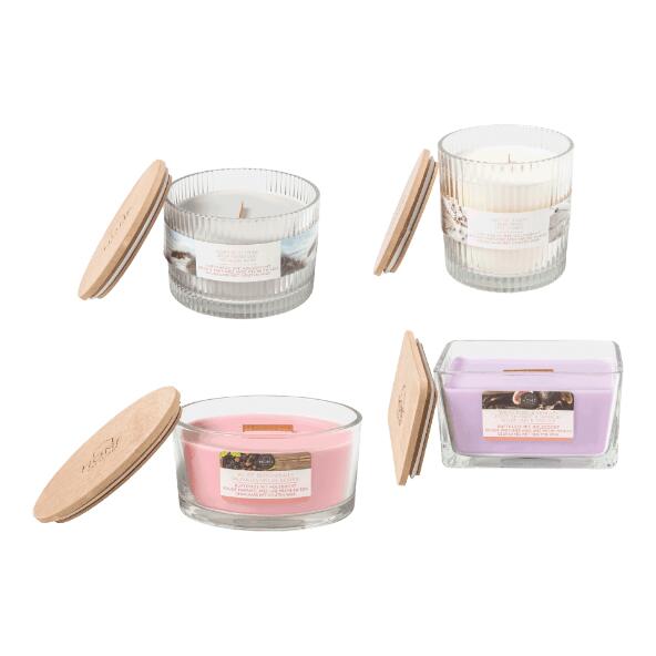 HOME CREATION(R) 				Bougie parfumée à mèche en bois