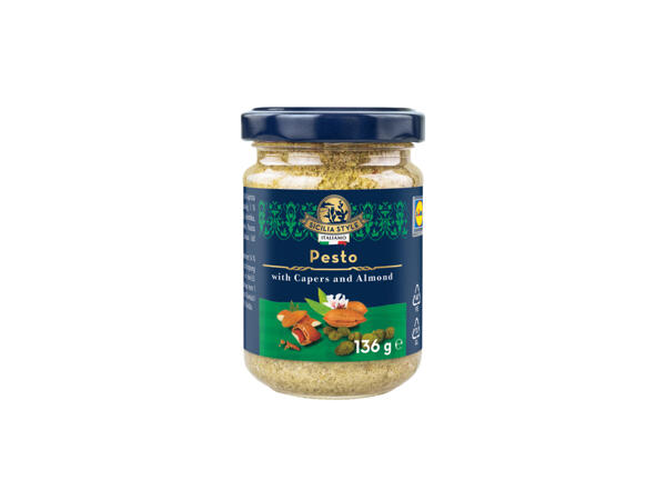 Pesto med kapris och mandel