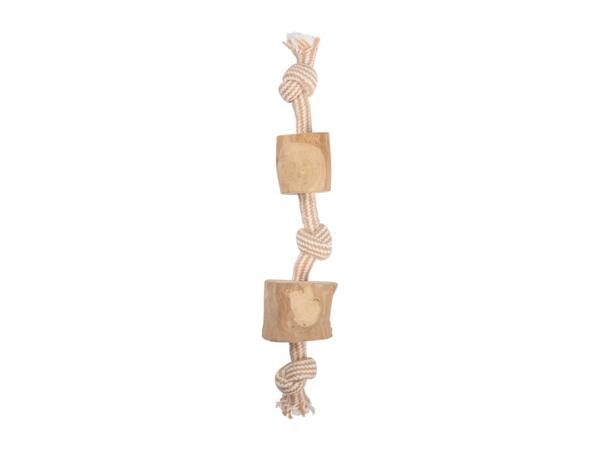 Zoofari Rope With Coffee Wood Pet Toy