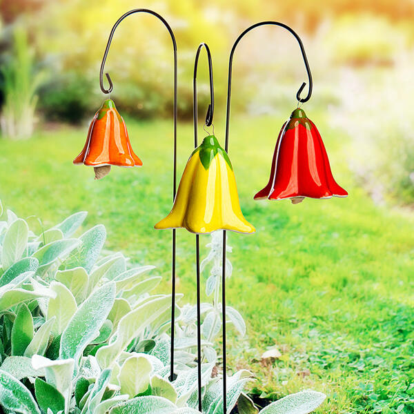 Keramik-Blumenstecker 3er-Set