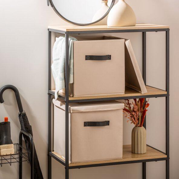 HOME CREATION(R) 				Boîtes de rangement avec couvercle, 2 pcs