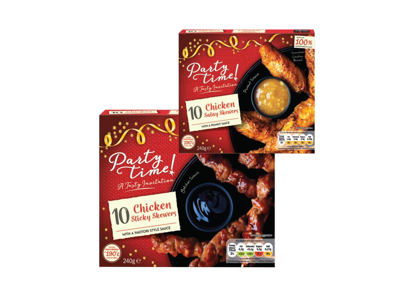 ARTYTIME 12 Sticky Chicken Skewers