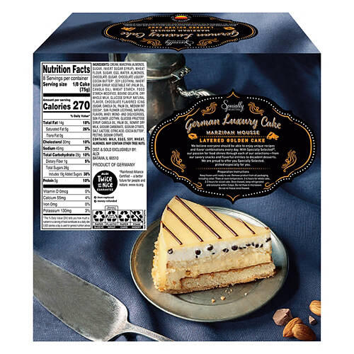 Marzipan Mousse Layered German Luxury Cake, 21.1 oz