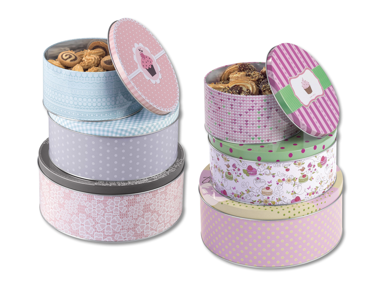 Set scatole per biscotti, 3 pezzi