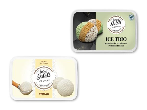 BON GELATI Vanilje- eller trefarvet is