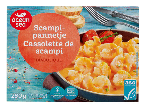 Scampi-Pfanne Diabolique