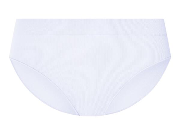 Esmara Ladies' Grey & White Ribbed Briefs - 3 Pack