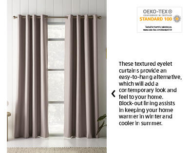 Block-out Eyelet Curtains 2pk
