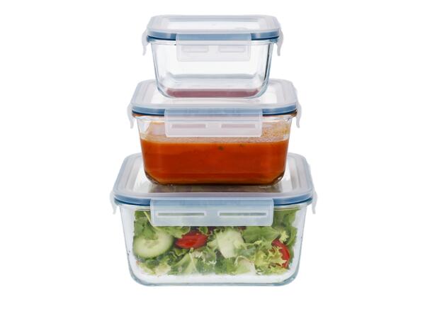 Glass Food Storage Containers, 3 pieces