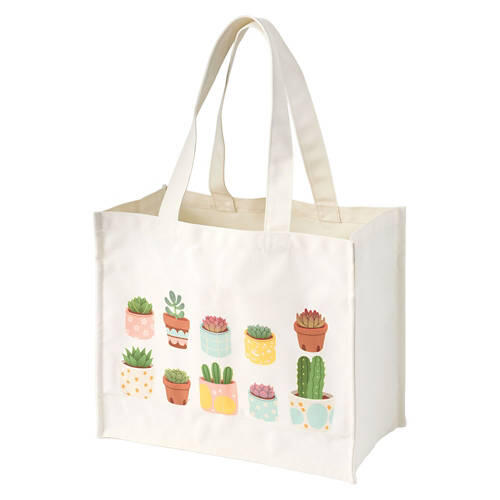 Recycled Material Tote - Succulent Print