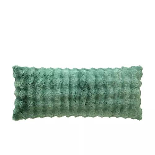 20" x 48" Faux Fur Body Pillow, Green Bubble