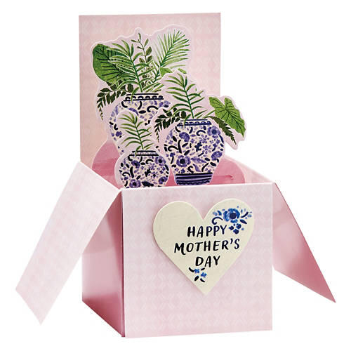 Pop Up Mother's Day Greeting Card - Potted Plants