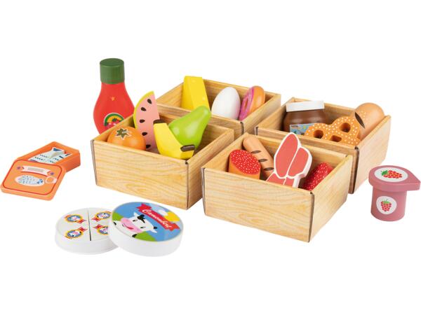 Wooden Shop Till Set, Scales Set, Play Food Set or Play Shopping Basket