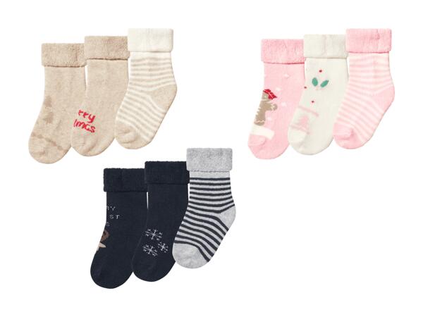 Chaussettes thermorégulatrices pour bébé, set de 3 paires