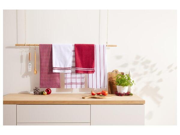 LIVARNO home Sada kuchyňských utěrek, 5dílná