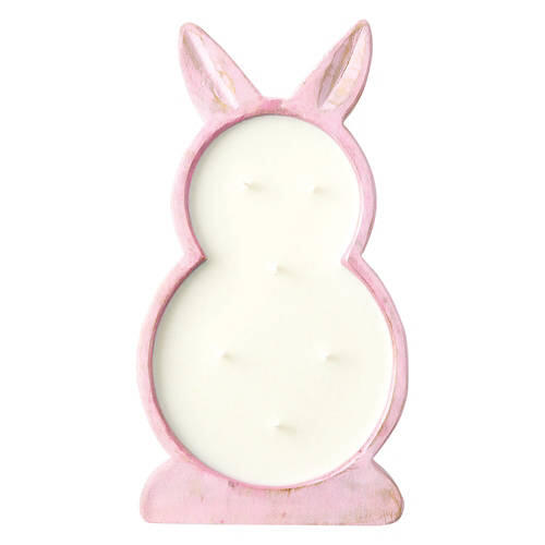 Bunny Carved Wood Candle - Jasmine & Driftwood