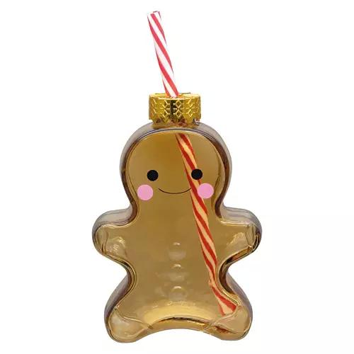 Holiday Ornament Glass Sipper - Gingerbread Man