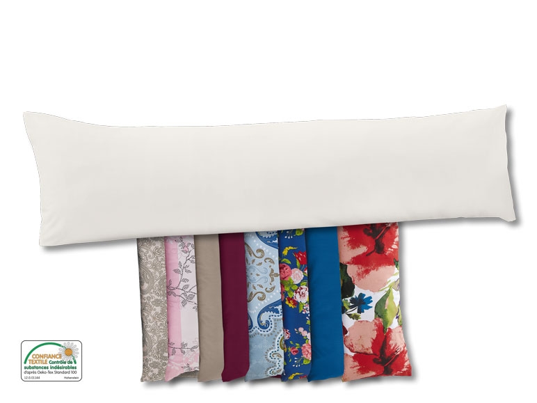 Taie de traversin double face en coton renforcé
