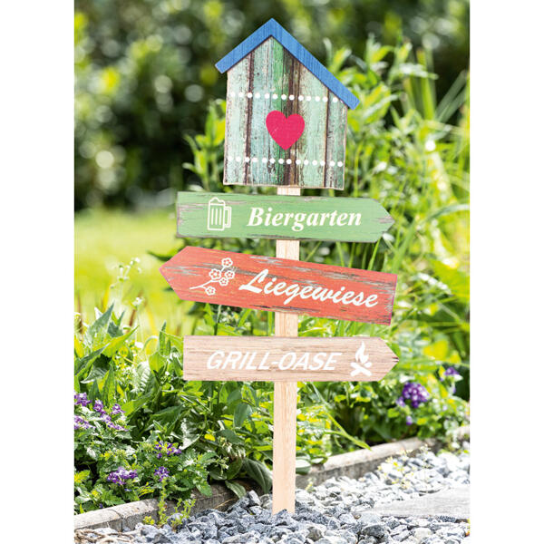 Holz-Gartenschild "Wegweiser"