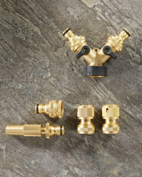 Brass Hose Connector 4 Piece Set
