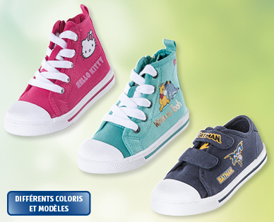 Baskets en toile pour petits enfants HELLO KITTY/BATMAN/DISNEY