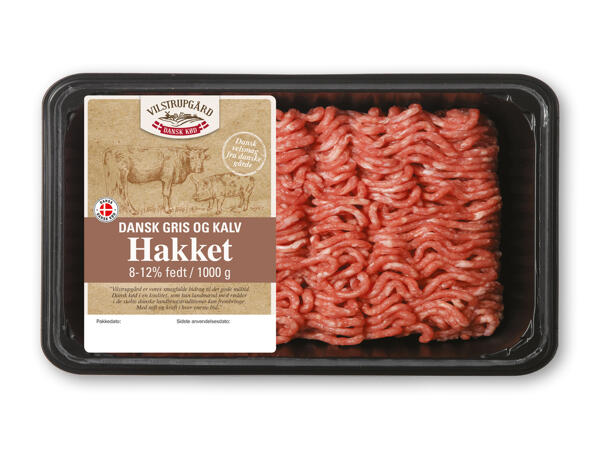Dansk hakket grise- og kalvekød eller grisekød