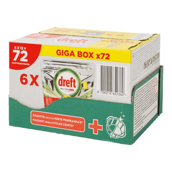 DREFT(R) 				Tablettes pour lave-vaisselle platinum plus, 72 pcs