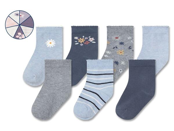 Girls' socks, 7 pairs