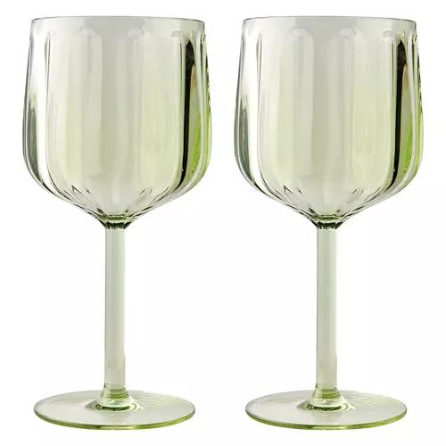 2 Pack Acrylic Wine Glasses - Green