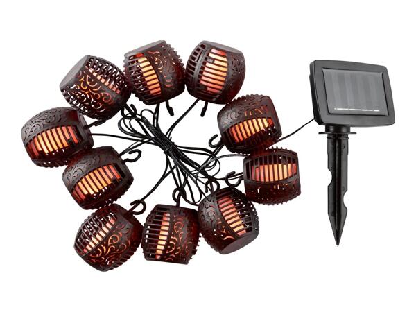 Livarno Home Solar Flaming Lantern String Lights
