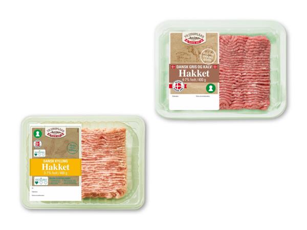 Hakket dansk gris- og kalv eller kylling