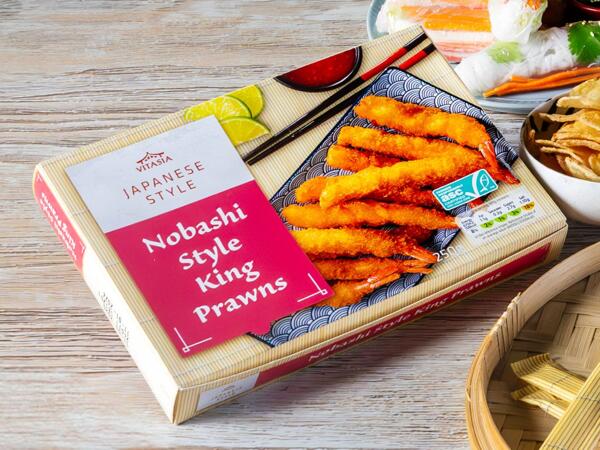 Nobashi Style King Prawns