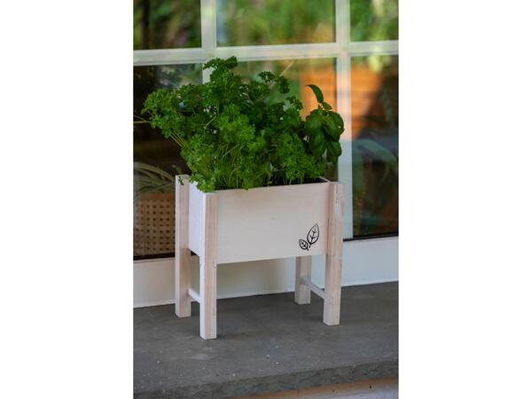 Raised planter box for herbs